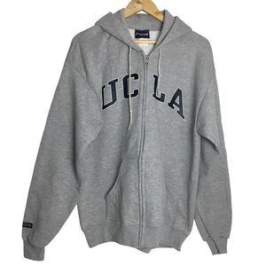 Vintage Jansport UCLA Hoodie Full Zip Large Grey